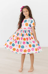 (V) Retro Floral S/S Pocket Twirl Dress-Mila & Rose ®