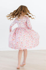 (V) Springtime Bunnies 3/4 Sleeve Pocket Twirl Dress-Mila & Rose ®