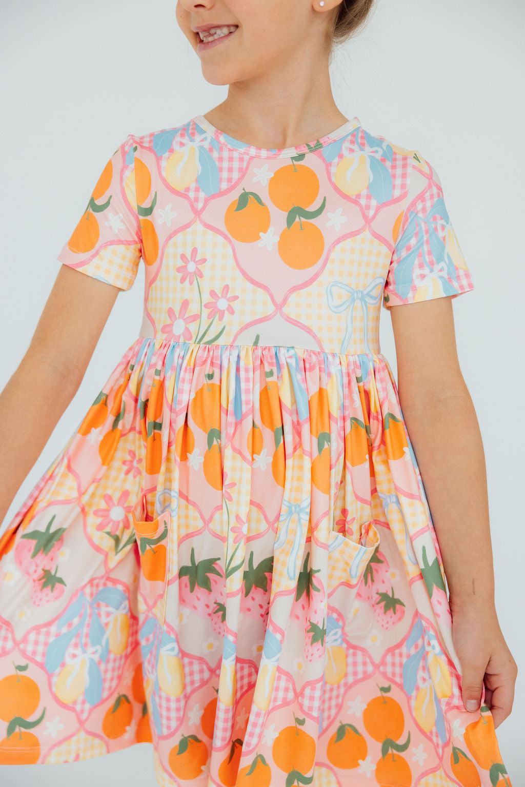 (V) Summer Picnic S/S Pocket Twirl Dress-Mila & Rose ®