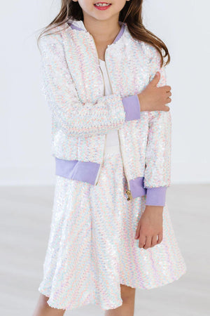 (V) Unicorn Flip Sequin Jacket-Mila & Rose ®