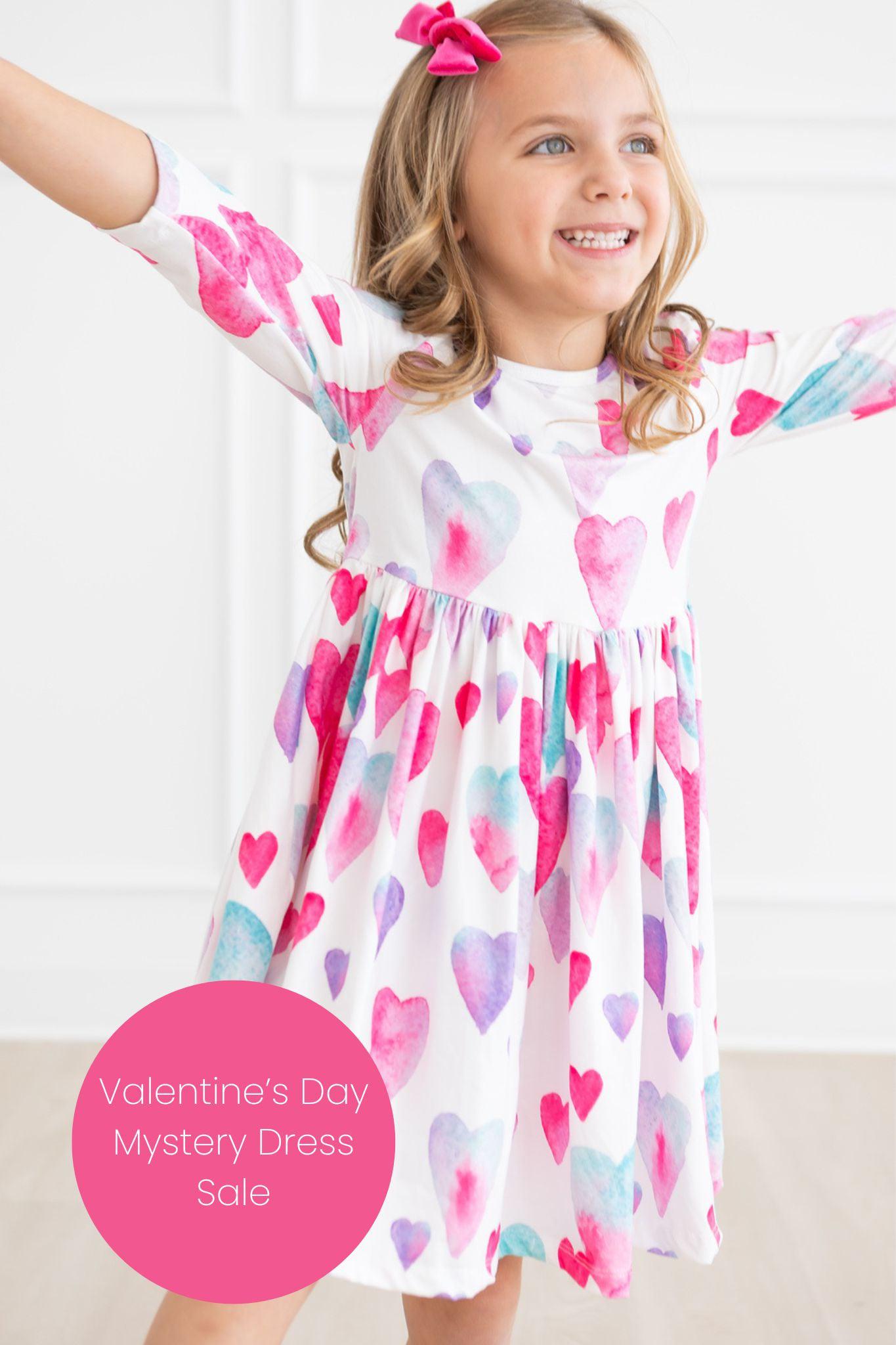 Mila & Rose Light Hearted 3/4 Sleeve Pocket Twirl Dress, 12-24M Mila & Rose Light Hearted 3/4 Sleeve Pocket Twirl Dress, 12-24M