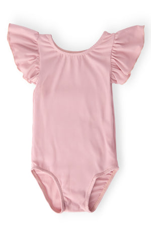Vintage Pink S/S Flutter Sleeve Leotard-Mila & Rose ®