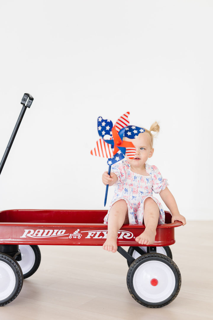 Vintage Flags Smocked Ruffle Dress-Mila & Rose ®