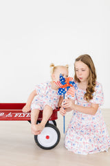 Vintage Flags Smocked Ruffle Dress-Mila & Rose ®