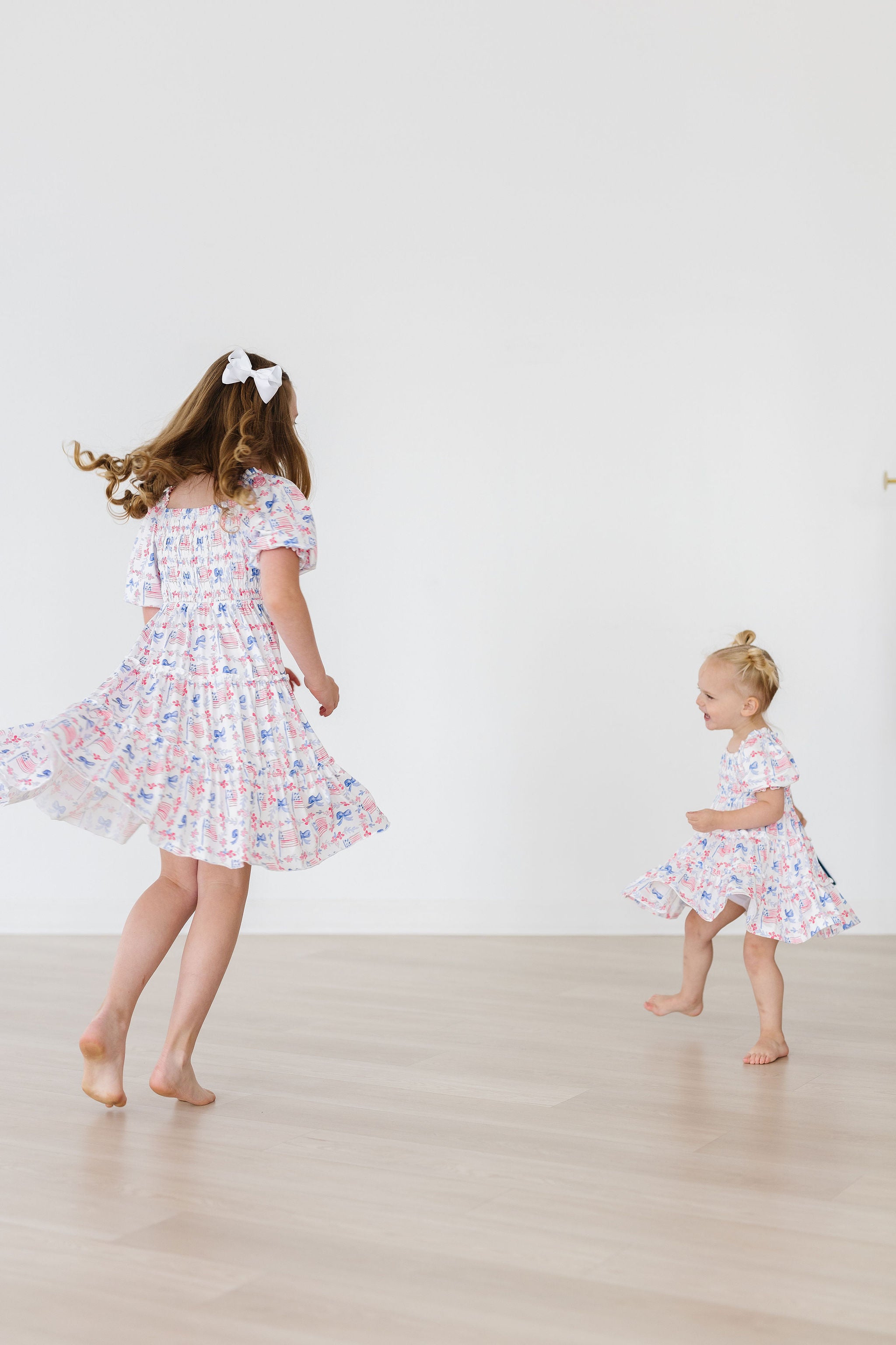 Vintage Flags Smocked Ruffle Dress-Mila & Rose ®
