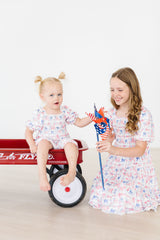 Vintage Flags Smocked Ruffle Dress-Mila & Rose ®