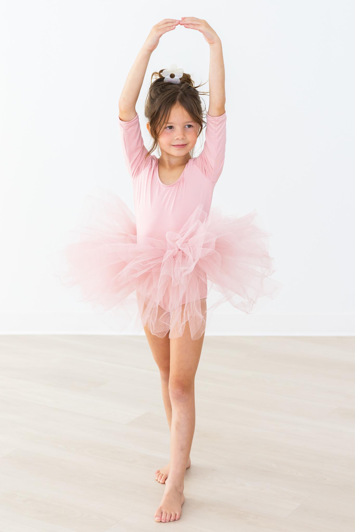Girls' Vintage Pink 3/4 Tutu Leotard Size: 12-24m By Mila & Rose