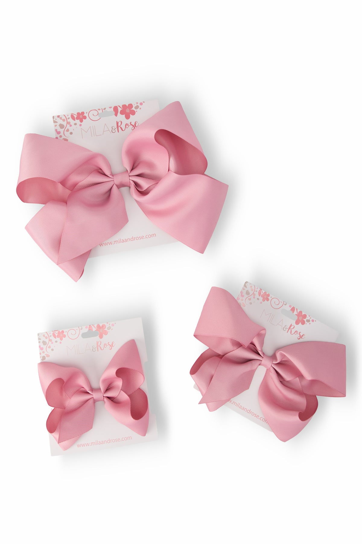 Vintage Pink Grosgrain Hair Bow-Mila & Rose ®