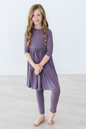Vintage Violet 3/4 Sleeve Pocket Twirl Dress-Mila & Rose ®