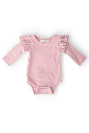 Vintage Pink L/S Flutter Bodysuit-Mila & Rose ®