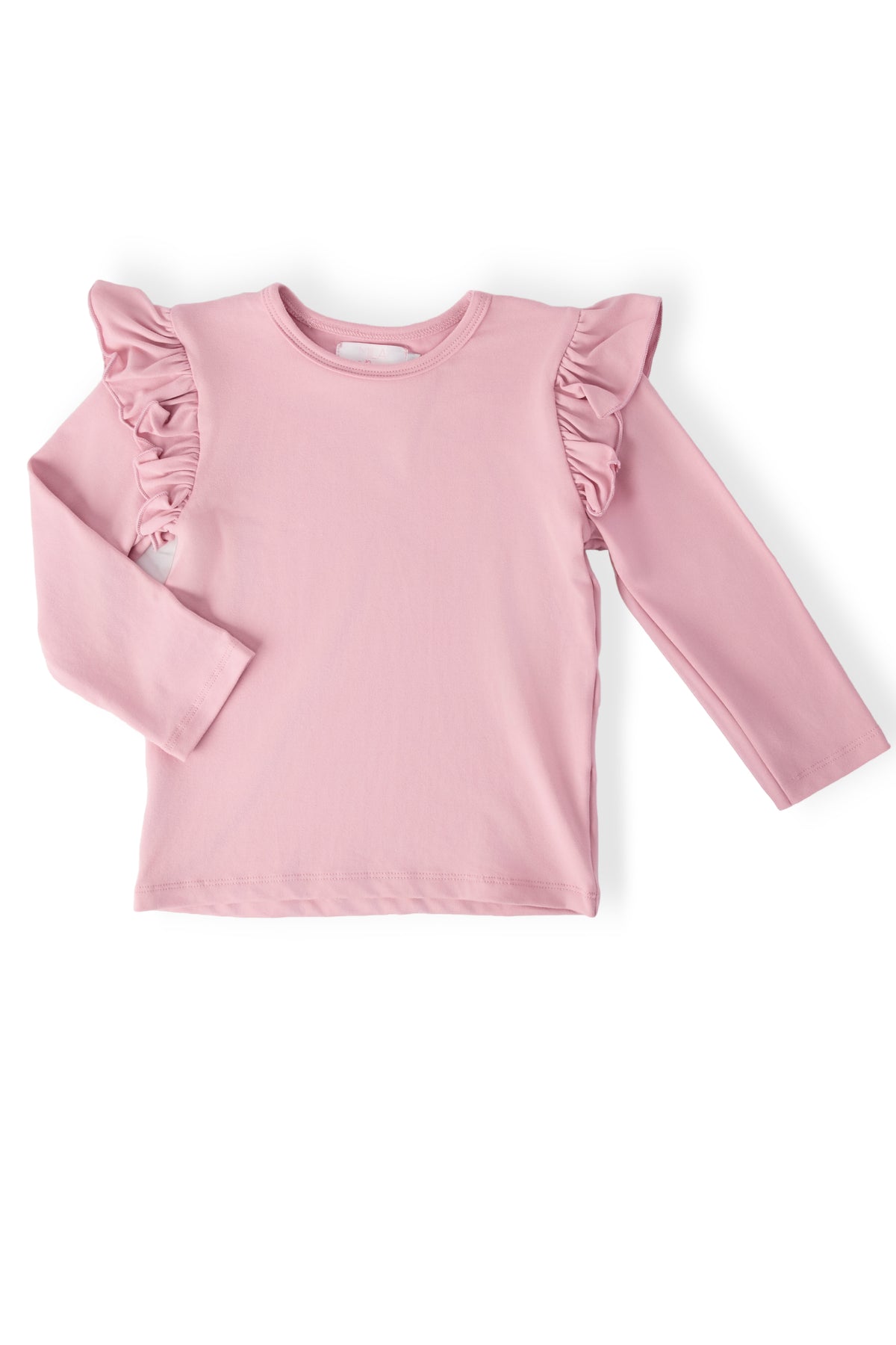 Vintage Pink L/S Ruffle Tee-Mila & Rose ®