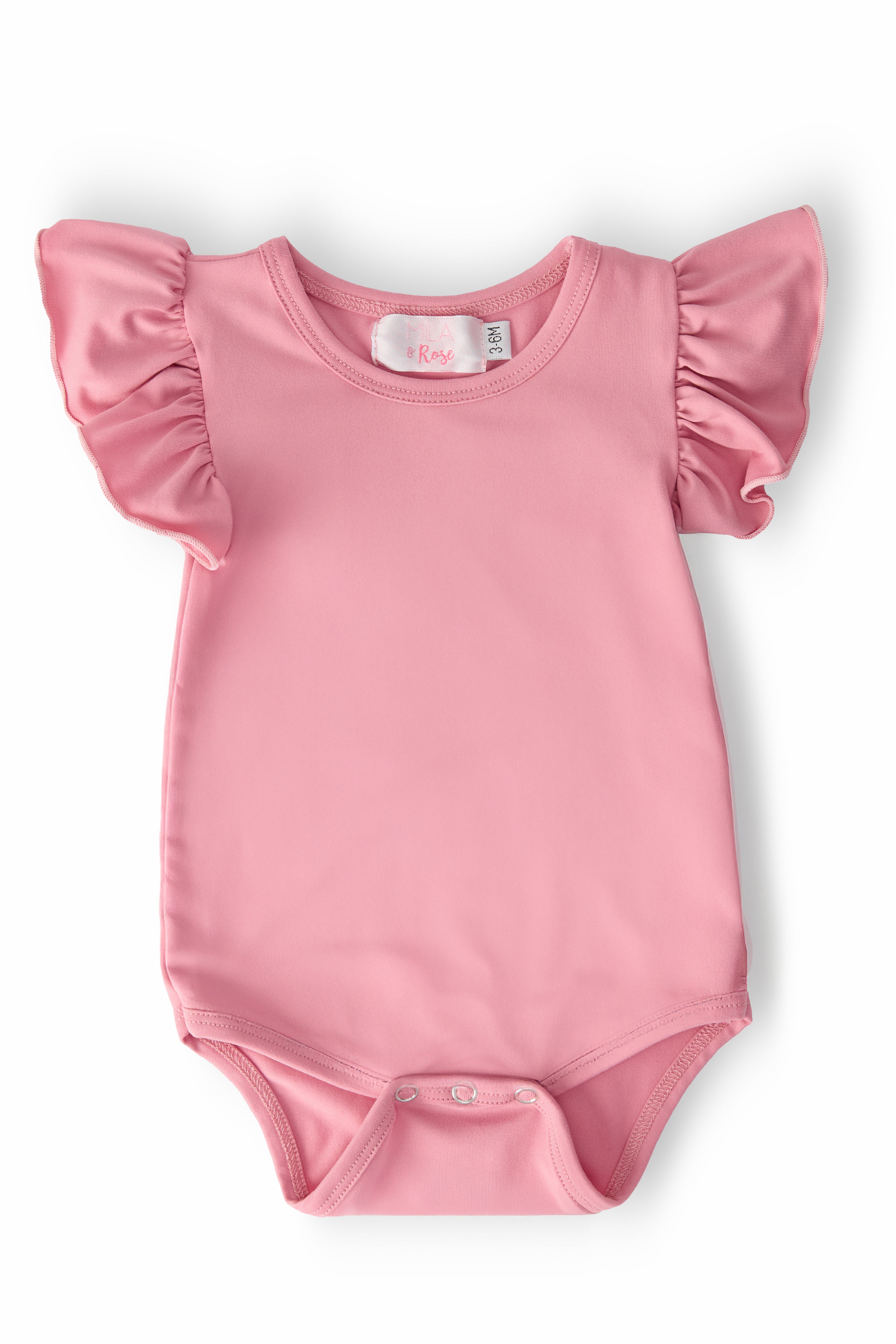 Vintage Pink S/S Flutter Bodysuit-Mila & Rose ®