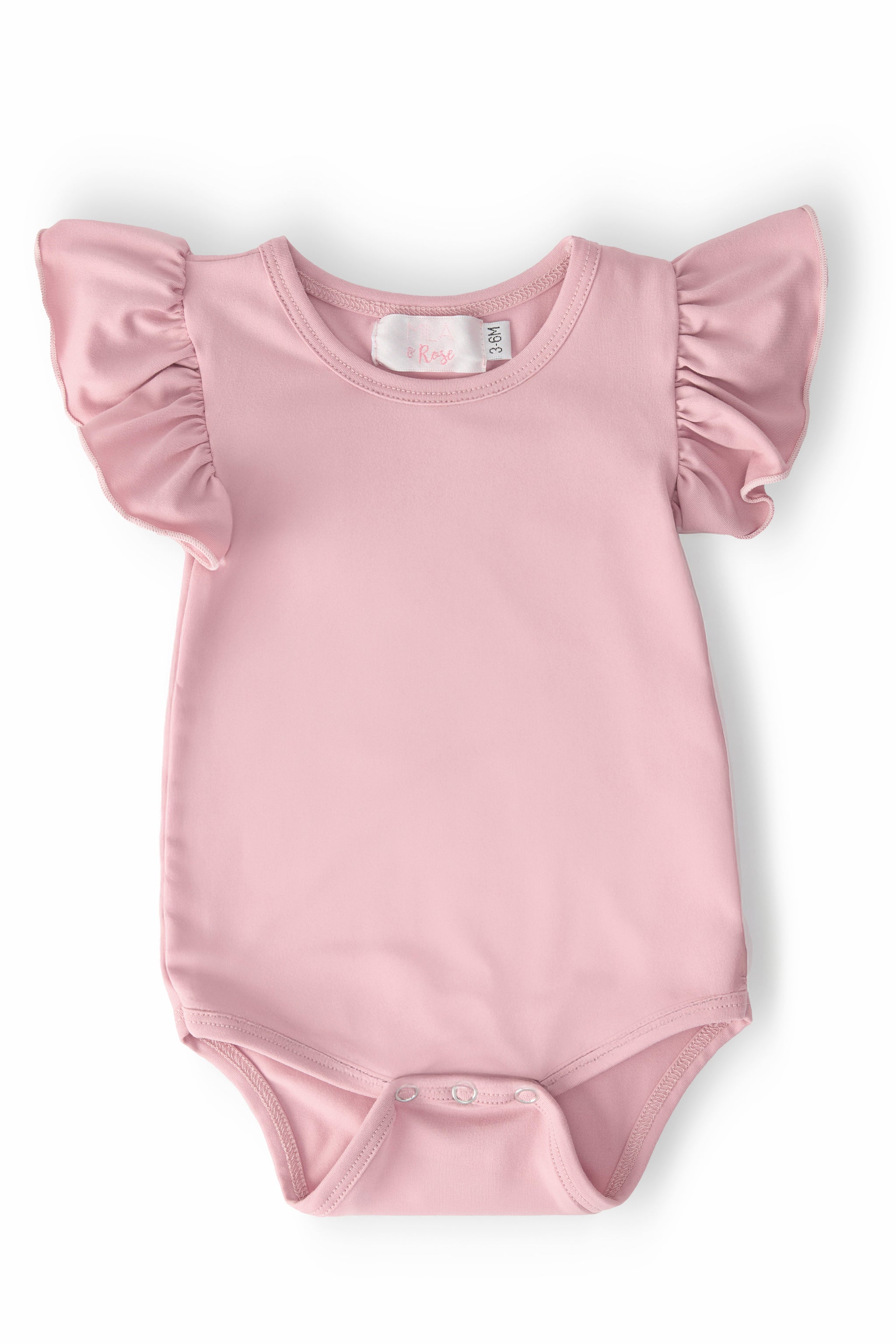 Vintage Pink S/S Flutter Bodysuit-Mila & Rose ®