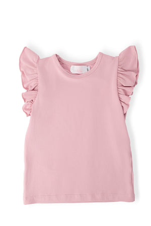 Vintage Pink S/S Ruffle Tee-Mila & Rose ®
