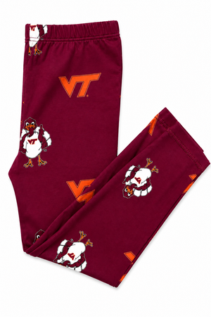 Virginia Tech Maroon Hokie Leggings