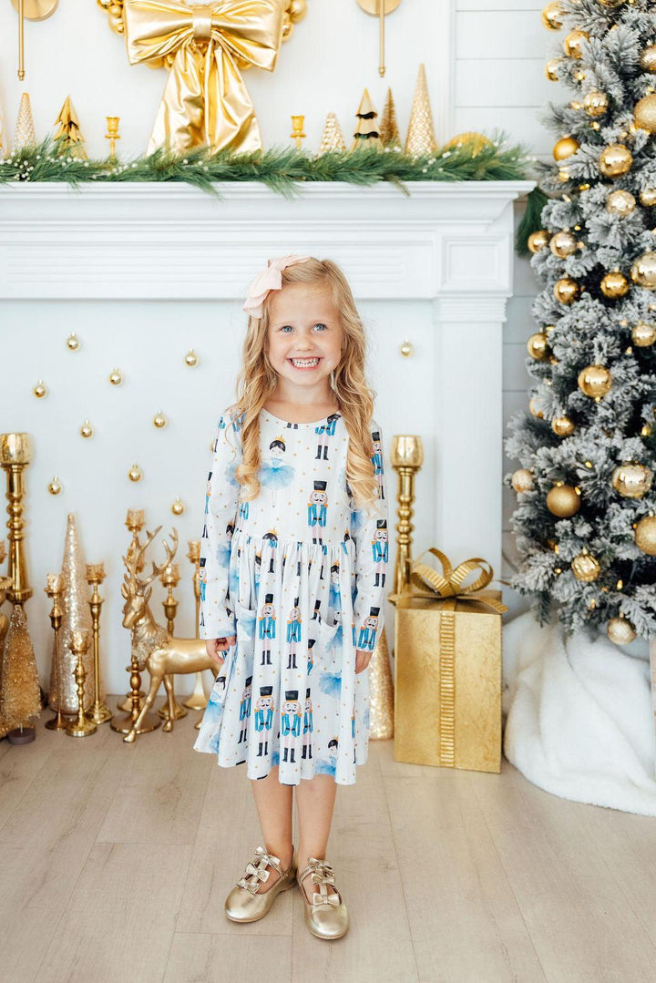 Waltz of the Snowflakes L/S Pocket Twirl Dress-Mila & Rose ®