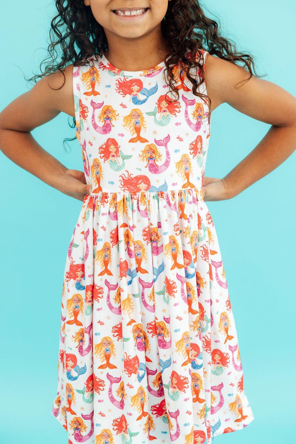 Watercolor Mermaids Tank Twirl Dress-Mila & Rose ®