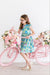 Watercolor Butterflies Flutter Sleeve Twirl Dress-Mila & Rose ®