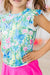 Watercolor Butterflies S/S Ruffle Tee-Mila & Rose ®