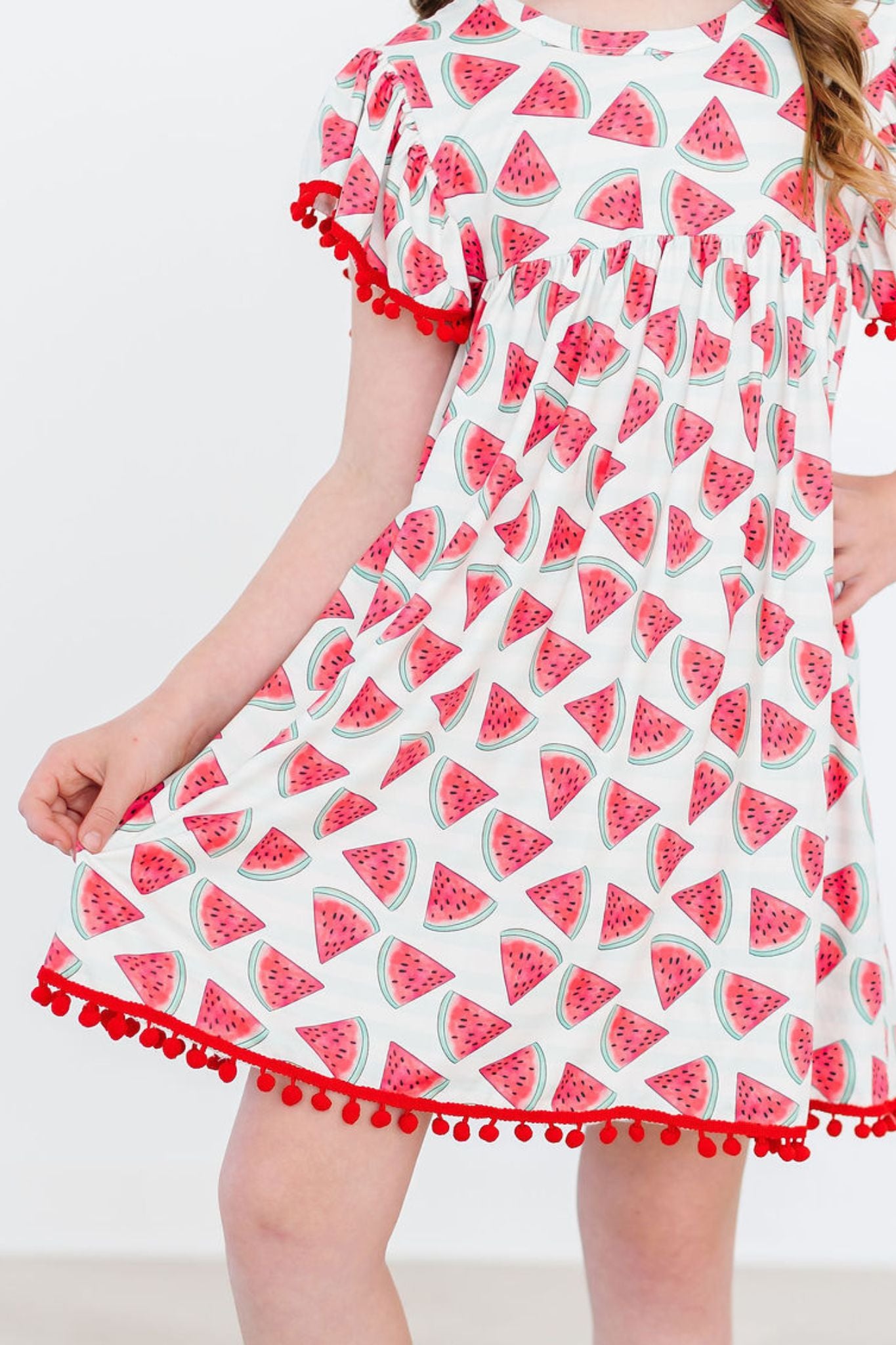 SALE Watermelon Pom Pom Dress-Mila & Rose ®
