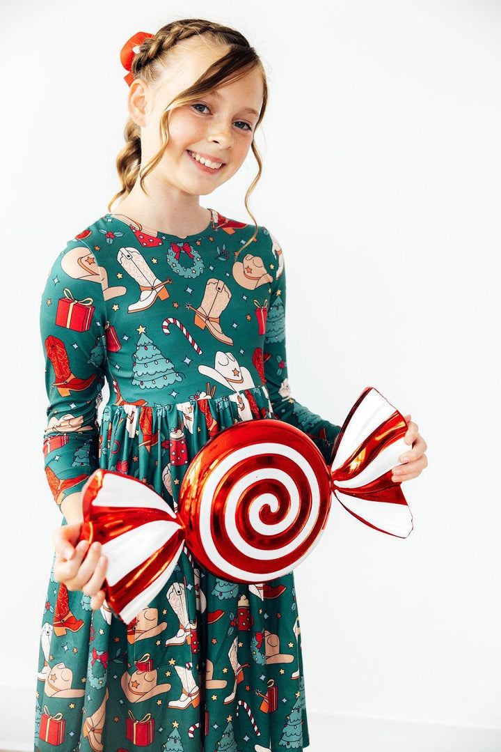 Western Wonderland L/S Pocket Twirl Dress-Mila & Rose ®