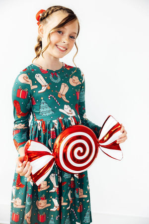 Western Wonderland L/S Pocket Twirl Dress-Mila & Rose ®