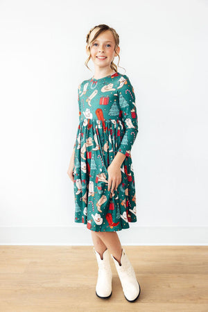 Western Wonderland L/S Pocket Twirl Dress-Mila & Rose ®