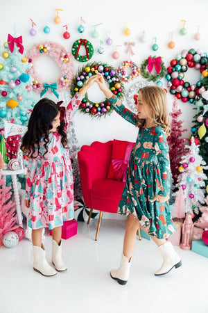 Western Wonderland L/S Pocket Twirl Dress-Mila & Rose ®