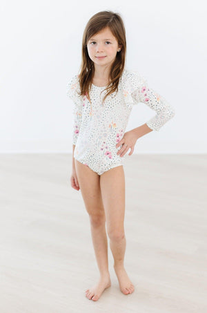 Whimsical Wildflowers L/S Flutter Sleeve Leotard-Mila & Rose ®