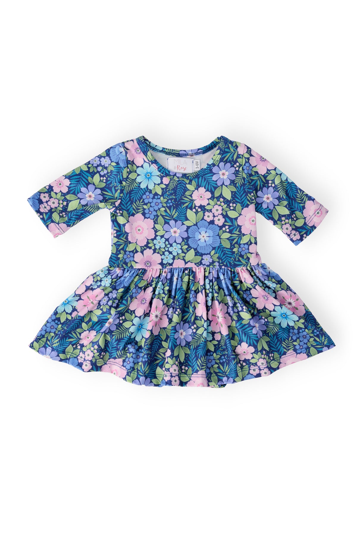 Whimsy 3/4 Sleeve Twirl Bodysuit-Mila & Rose ®