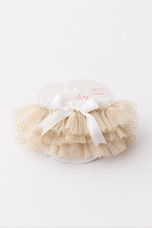 White & Gold Glitter Ruffle Tutu Bloomer-Mila & Rose ®