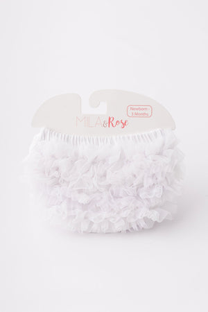White Ruffle Bum Bloomer-Mila & Rose ®