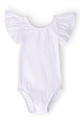 White S/S Flutter Sleeve Leotard-Mila & Rose ®