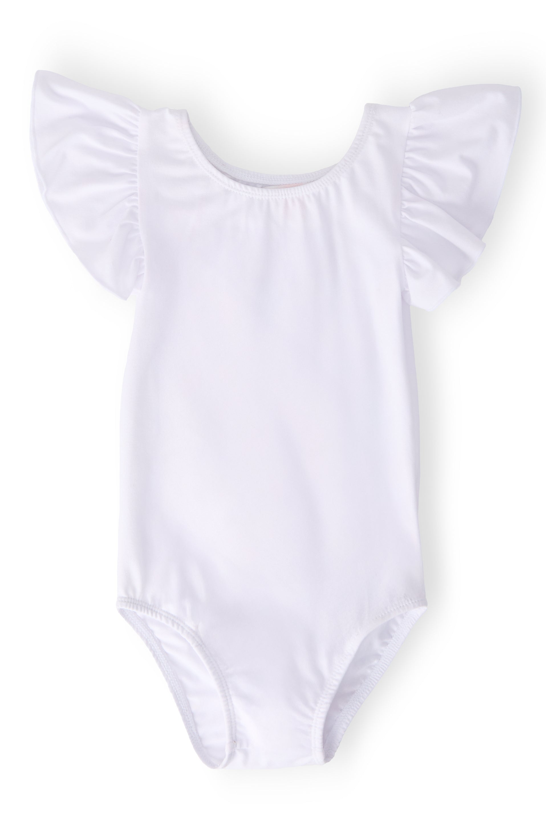 White S/S Flutter Sleeve Leotard-Mila & Rose ®