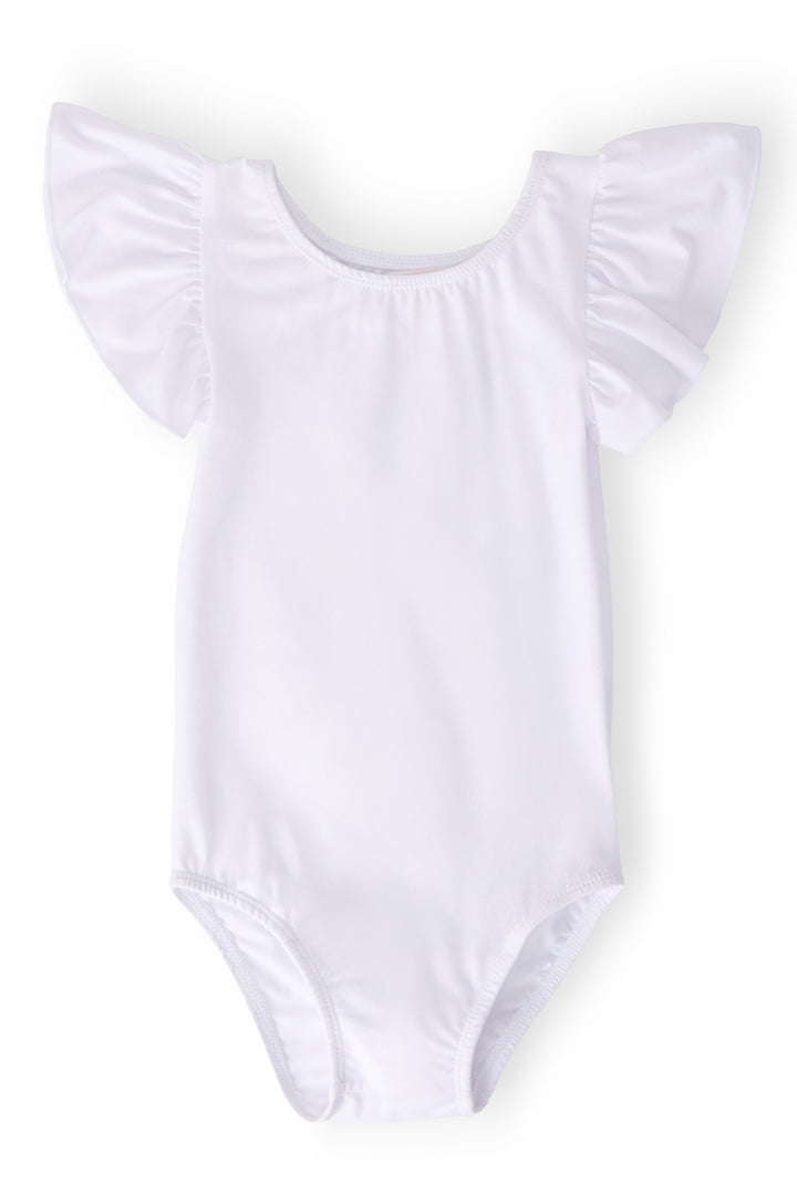 White S/S Flutter Sleeve Leotard-Mila & Rose ®