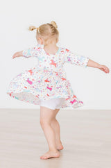 White Twirl Shorts-Mila & Rose ®