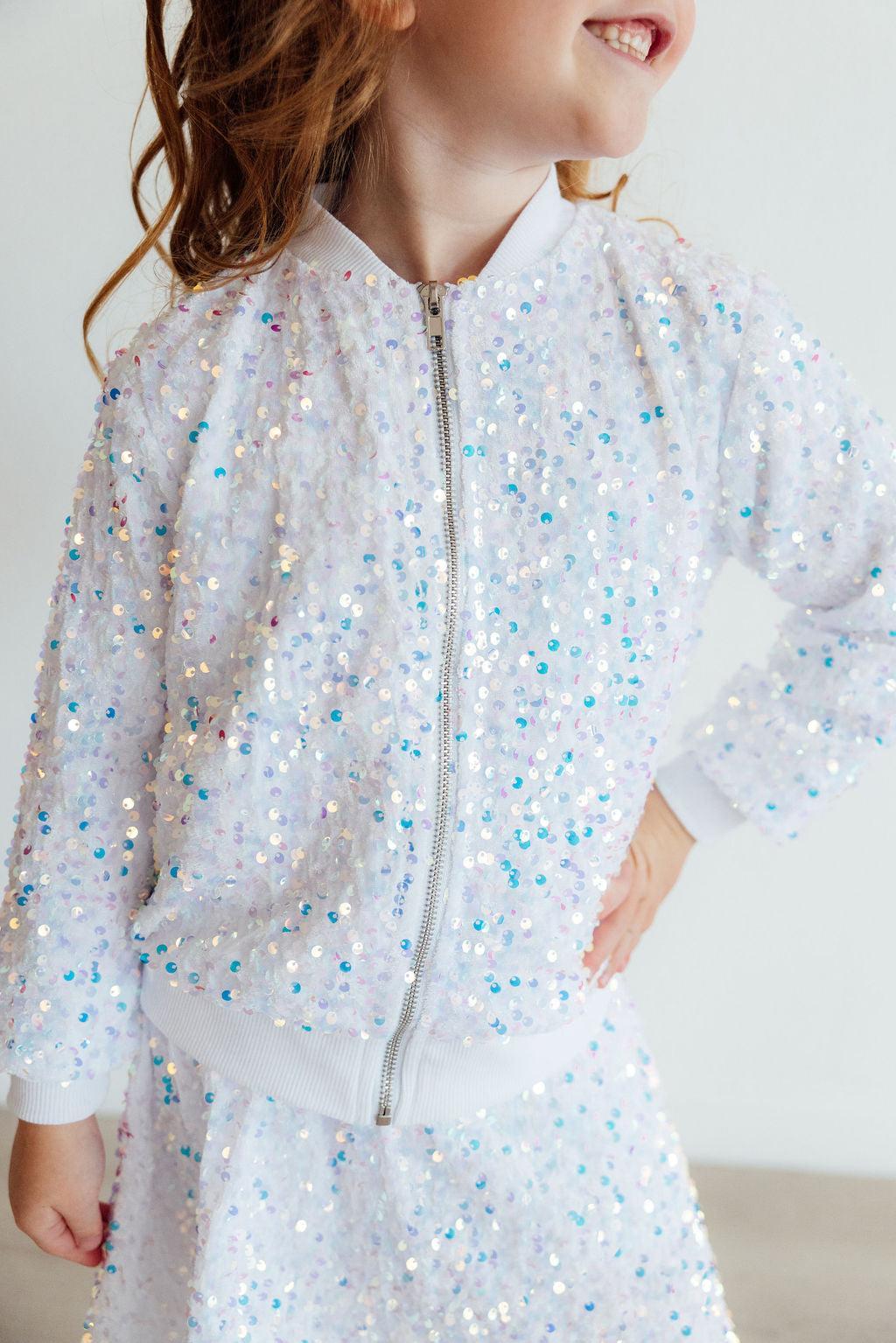 White Velvet Sequin Jacket-Mila & Rose ®