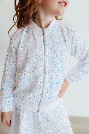 White Velvet Sequin Jacket-Mila & Rose ®