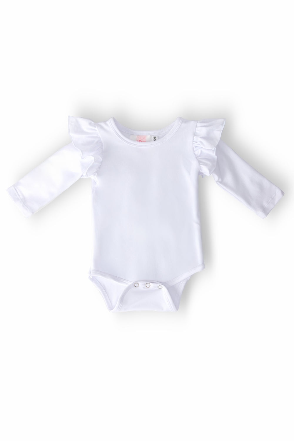 White L/S Flutter Bodysuit-Mila & Rose ®