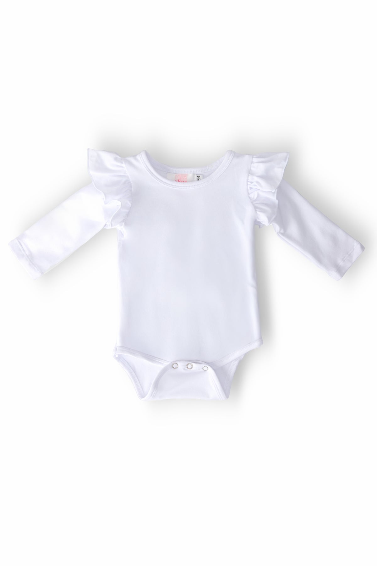 White L/S Flutter Bodysuit-Mila & Rose ®
