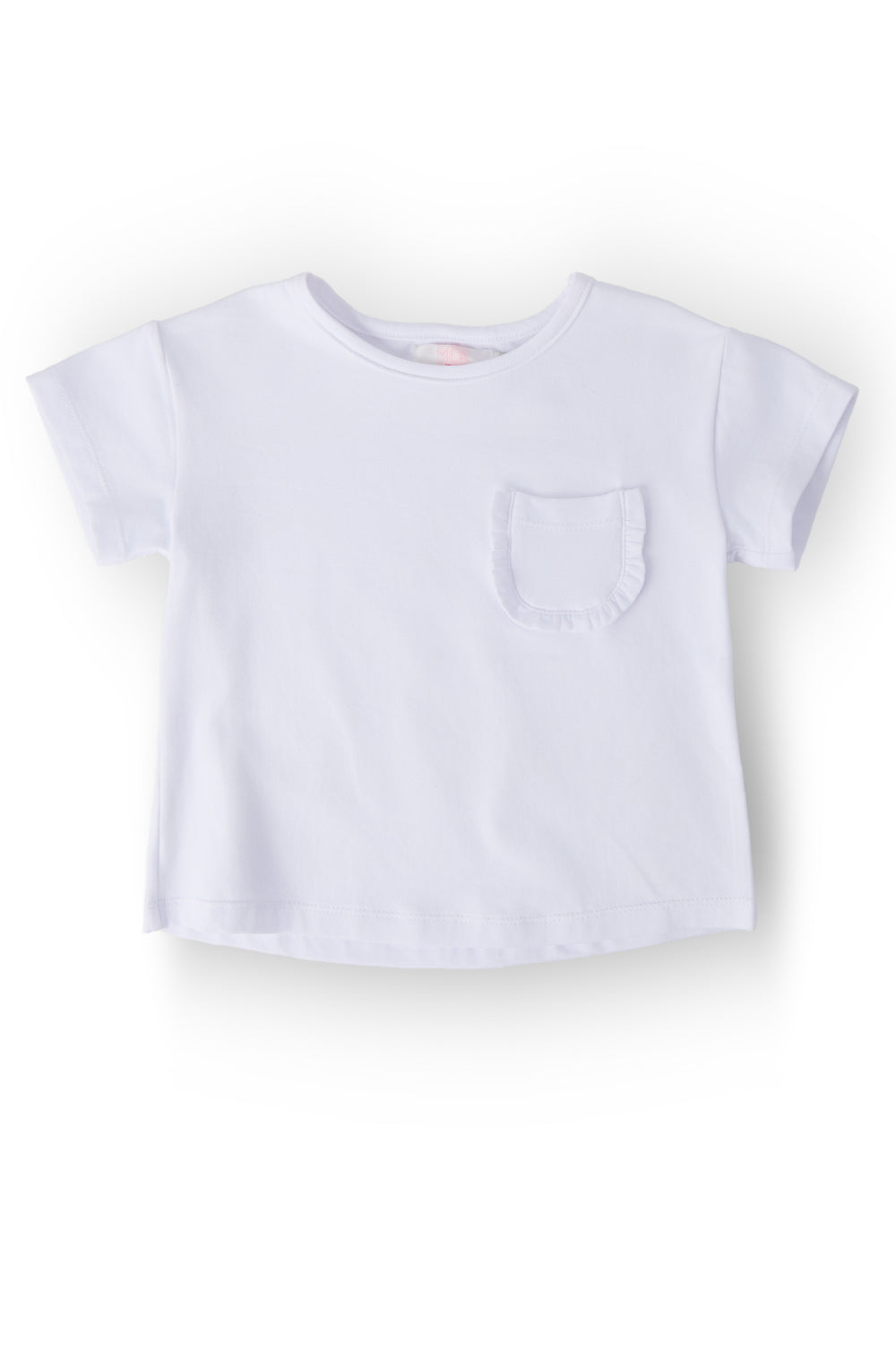 White Ruffle Pocket Tee-Mila & Rose ®