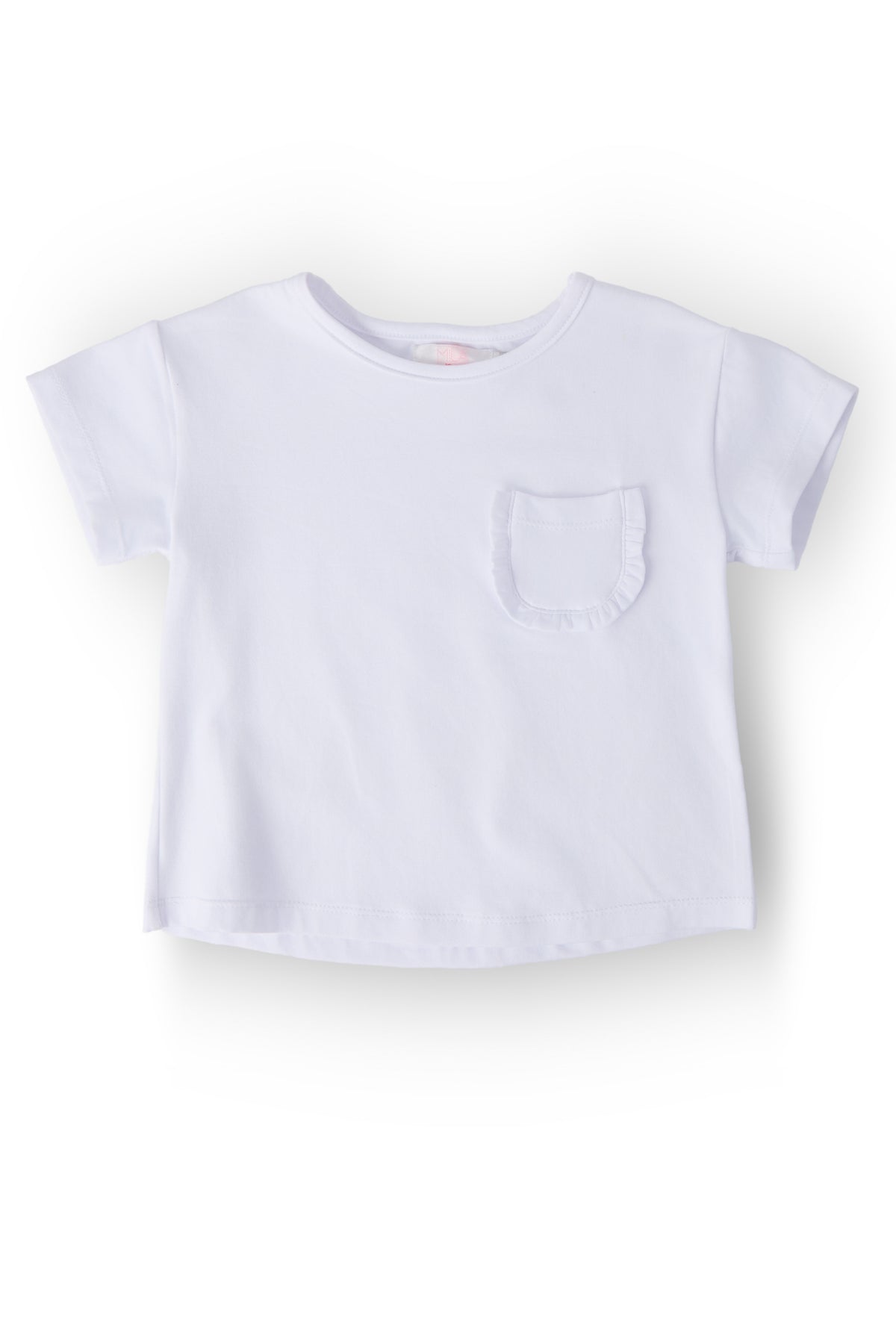 White Ruffle Pocket Tee-Mila & Rose ®