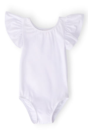 White S/S Flutter Sleeve Leotard-Mila & Rose ®