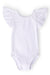 White S/S Flutter Sleeve Leotard-Mila & Rose ®