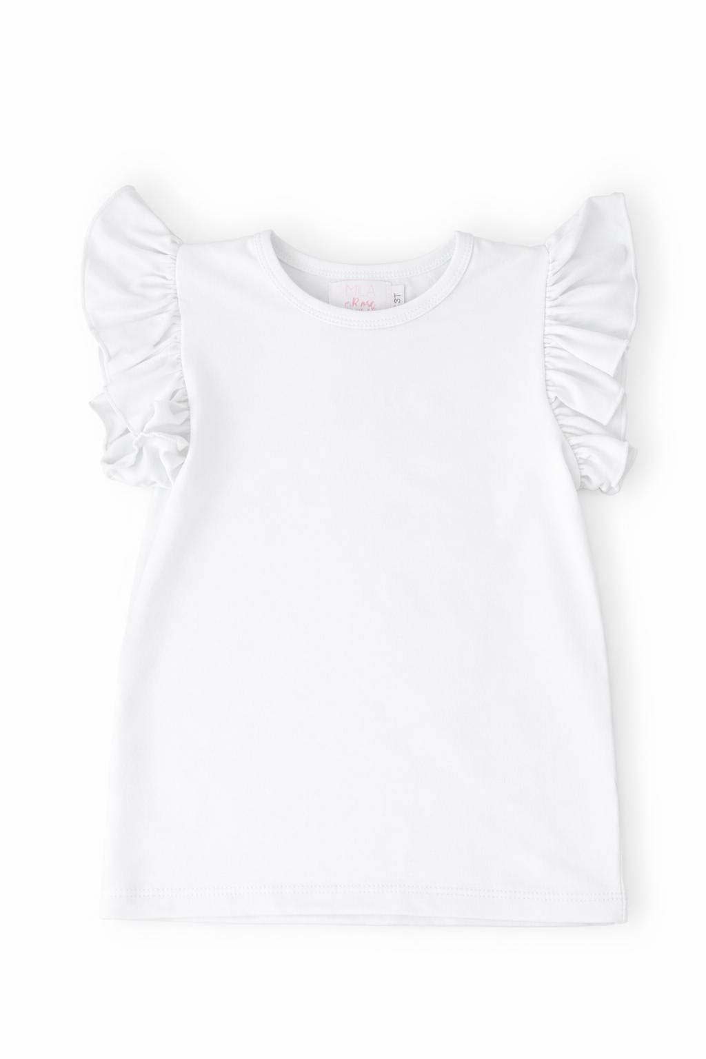 White S/S Ruffle Tee-Mila & Rose ®
