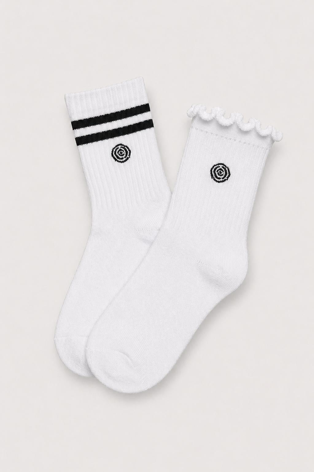 White & Black Sweet & Sporty Sock Set-Mila & Rose ®