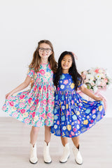 Wildflower Wishes S/S Pocket Twirl Dress-Mila & Rose ®