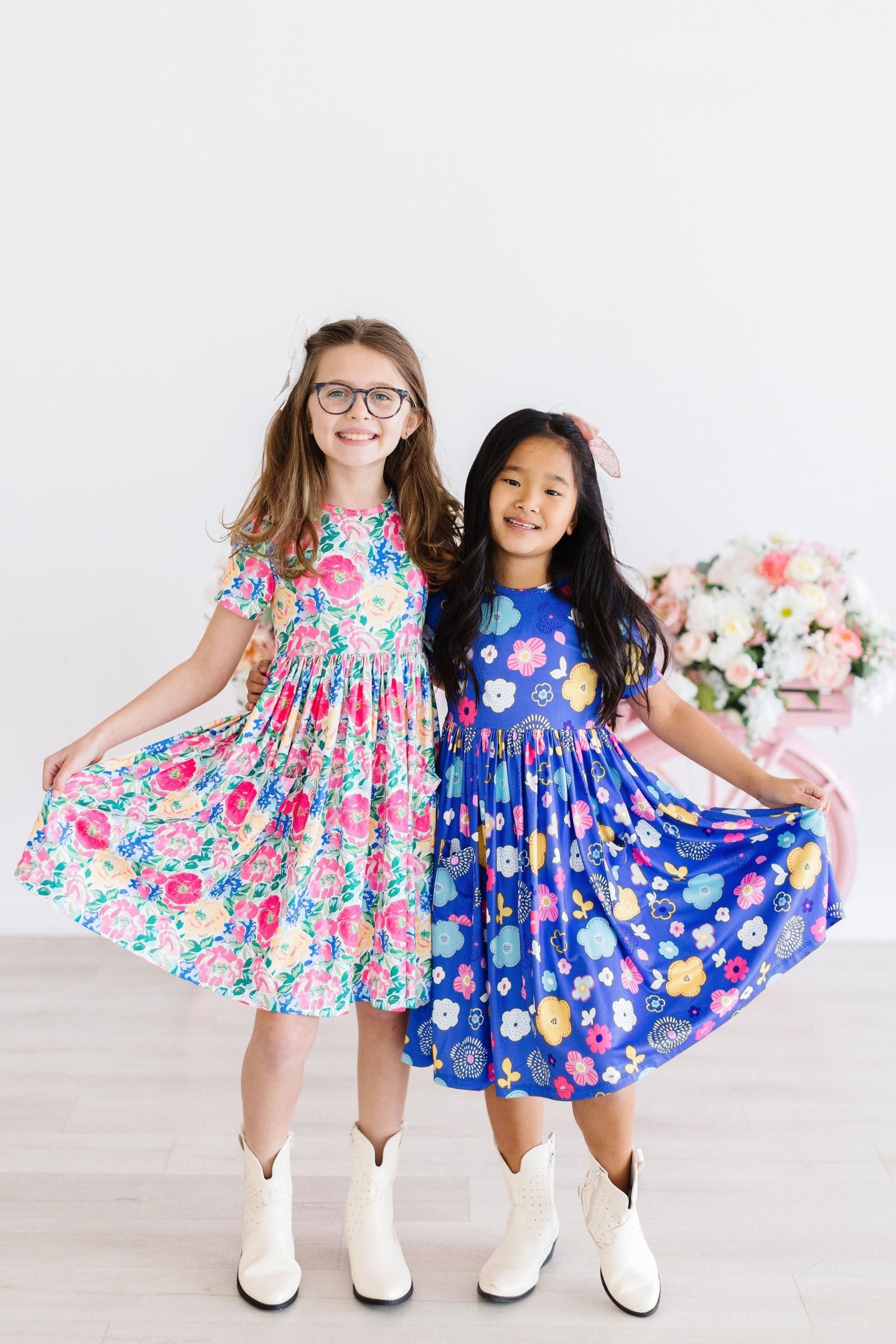 Girls' Wildflower Wishes Pocket Twirl Dress Size: 12-24m By Mila & Rose Girls' Wildflower Wishes Pocket Twirl Dress Size: 12-24m By Mila & Rose