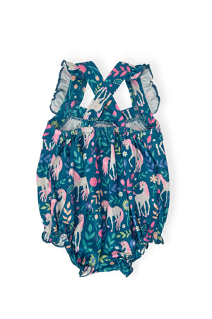 Wish Upon a Unicorn Ruffle Cross Back Romper-Mila & Rose ®