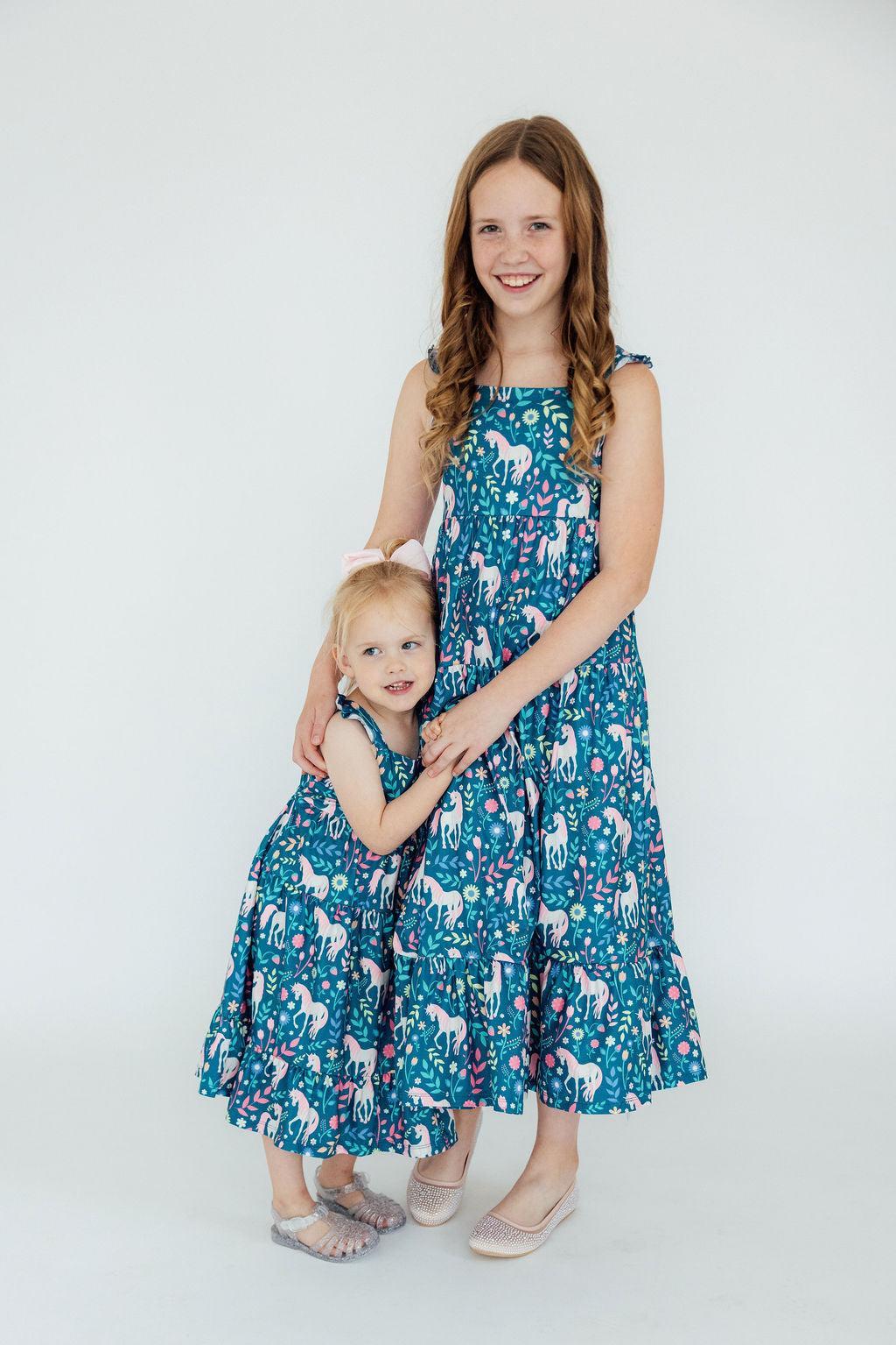 Wish Upon a Unicorn Ruffle Maxi Dress-Mila & Rose ®
